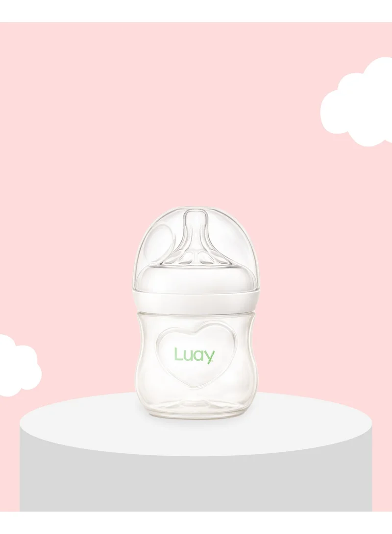 LUAY Luay Baby Feeding Bottle 120ml | Anti-Colic Plastic Milk Bottle for Newborn & Infants | Wide Neck with Soft Silicone Nipple | Leak Proof & Easy Grip Design