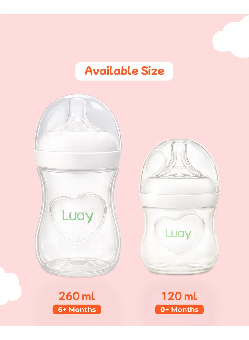 Luay Single Luay Baby Feeding Bottle 120ml | Anti-Colic Plastic Milk Bottle for Newborn & Infants | Wide Neck with Soft Silicone Nipple | Leak Proof & Easy Grip Design for Men | Best Price UAE