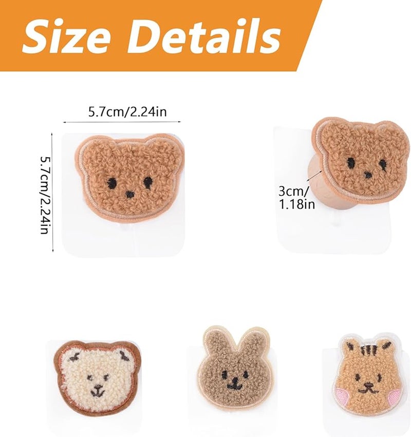 خطافات حائط خشبية على شكل حيوانات دب أرنب سنجاب زينة ذاتية اللصق لغرفة النوم المطبخ غرفة الأطفال - Image 3