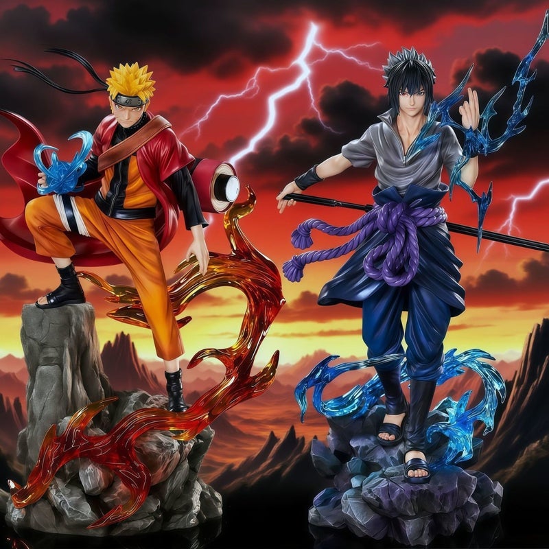 Naruto and Sasuke Battle Action Figures Statue Set - Image 3