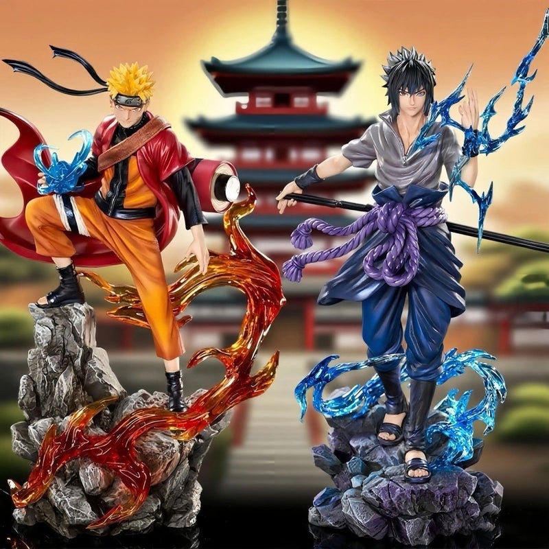 Naruto and Sasuke Battle Action Figures Statue Set - Image 4