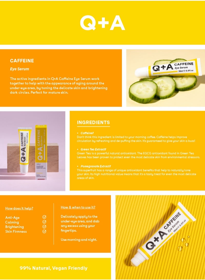 Q+A - Caffeine Serum To Reduce Puffiness And Dark Circles Around The Eyes And Hide Wrinkles - 15 Ml - Image 1