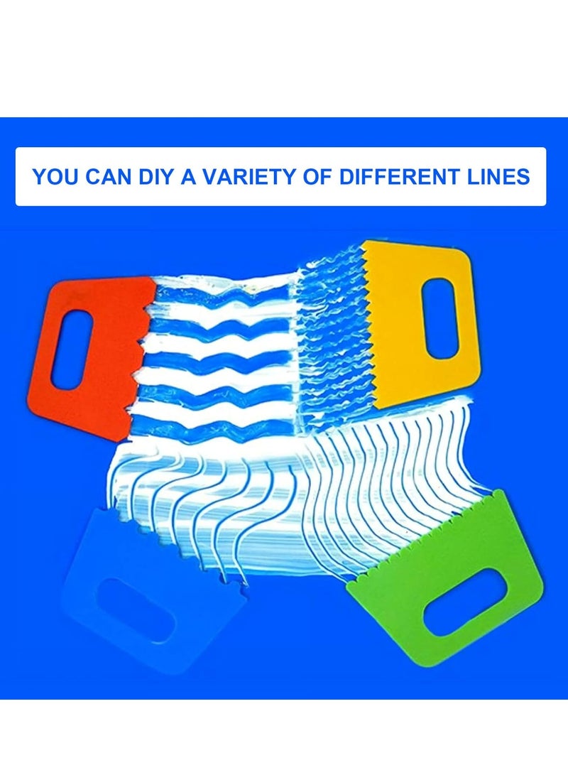 4-Piece Plastic Paint Scraper and Putty Knife Set - Spackle Tool Kit for Art and Home Improvement - Image 3