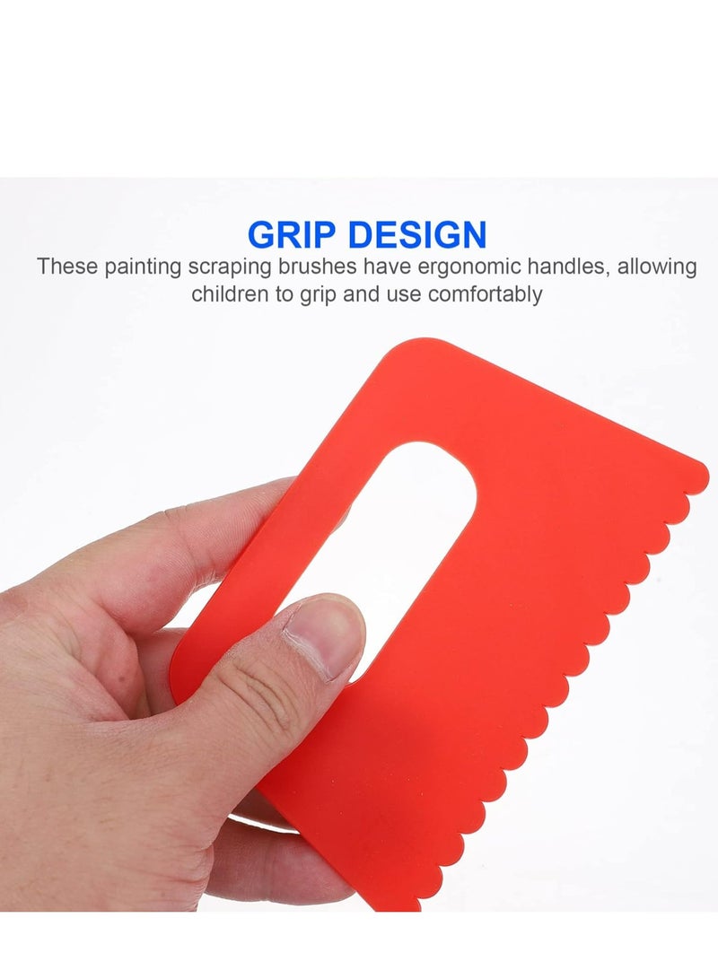 4-Piece Plastic Paint Scraper and Putty Knife Set - Spackle Tool Kit for Art and Home Improvement - Image 4