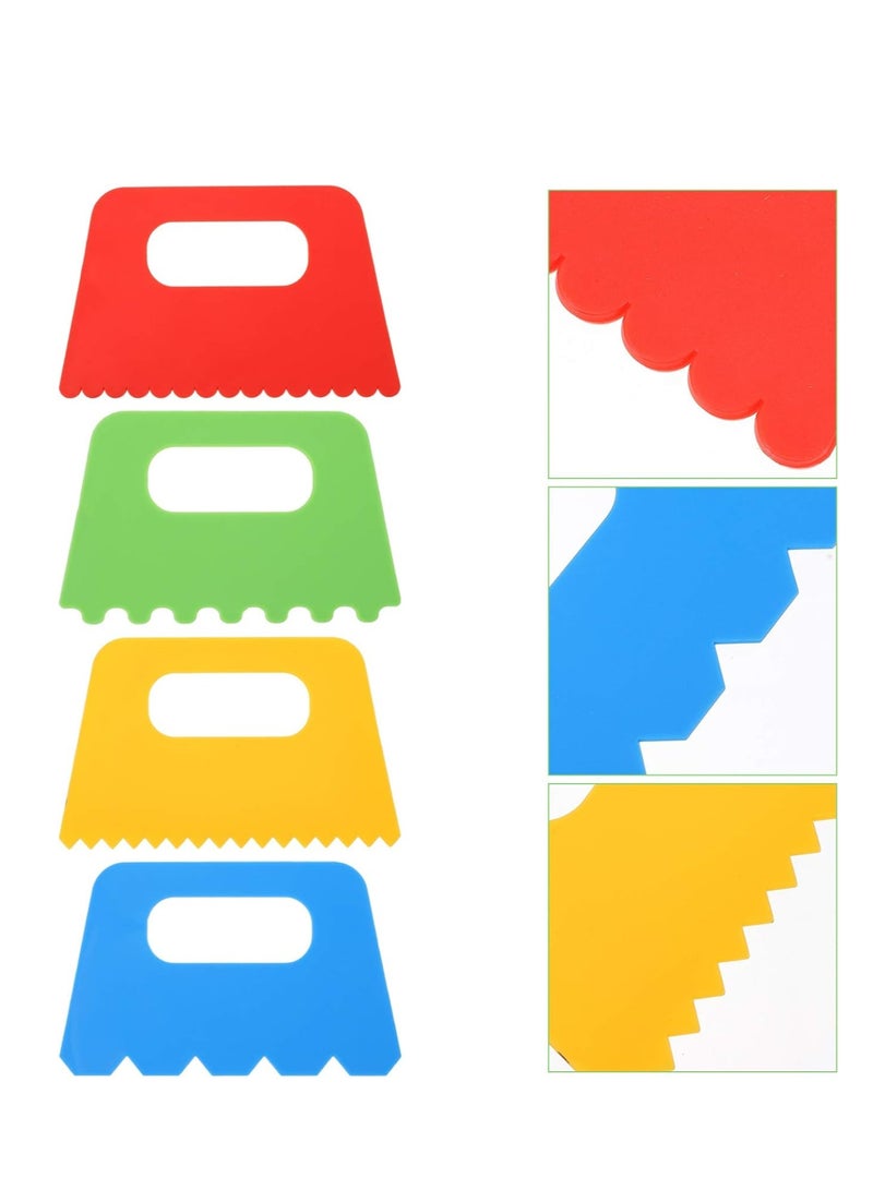 4-Piece Plastic Paint Scraper and Putty Knife Set - Spackle Tool Kit for Art and Home Improvement - Image 2