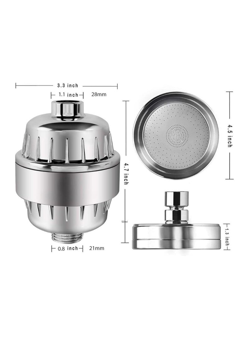 Filtered Shower Head Set 20+3 Stage Shower Filter for Hard Water Removes Chlorine and Harmful Substances - Showerhead Filter High Output - Image 4
