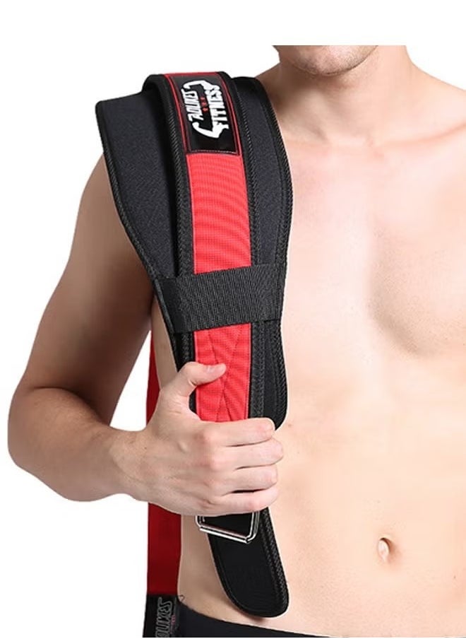 AOLIKES - Professional Comfortable Workout Weight Lifting Waist Belt, Squat & Deadlift Protect Waist Weightlifting Belt,Back Support Bodybuilding Waist Belt for Men Women, Black/Red - Image 1