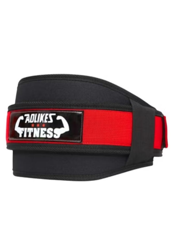AOLIKES - Professional Comfortable Workout Weight Lifting Waist Belt, Squat & Deadlift Protect Waist Weightlifting Belt,Back Support Bodybuilding Waist Belt for Men Women, Black/Red - Image 1