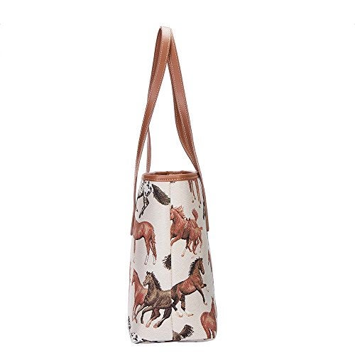 Signare Tapestry Shoulder Bag for Woman Travel or Work Tote Bags for Women In Running Animal Horse Design|COLL-RHOR - Image 3