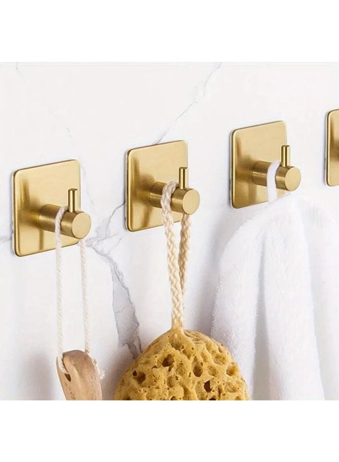 قطعتان من خطافات لاصقة ذهبية من الفولاذ المقاوم للصدأ، تركيب على الحائط دون حفر، مقاومة للصدأ - Image 3