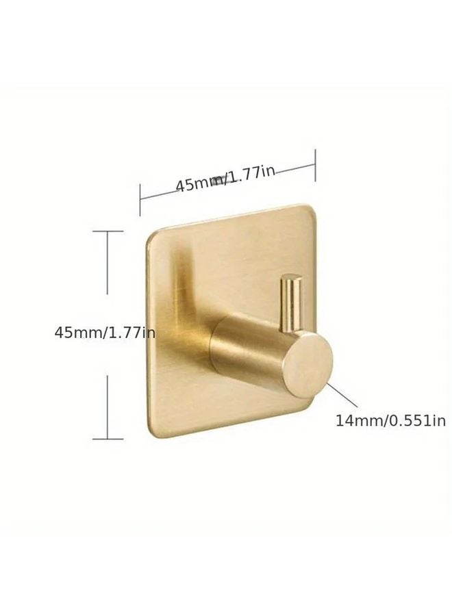 قطعتان من خطافات لاصقة ذهبية من الفولاذ المقاوم للصدأ، تركيب على الحائط دون حفر، مقاومة للصدأ - Image 4