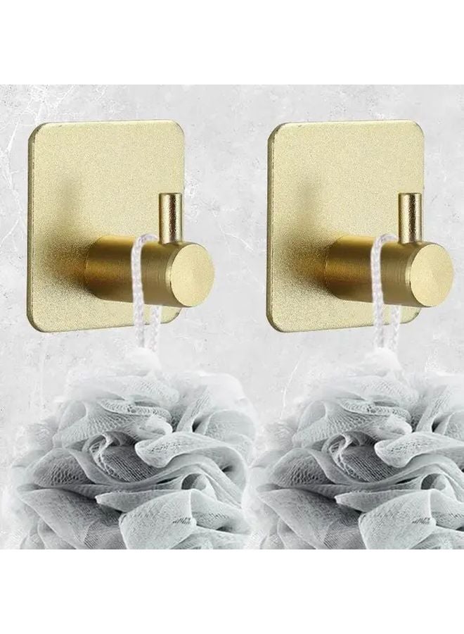 قطعتان من خطافات لاصقة ذهبية من الفولاذ المقاوم للصدأ، تركيب على الحائط دون حفر، مقاومة للصدأ - Image 5