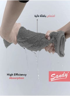 Sandy Sandy Extra Large Bath Towel Premium Hotel Quality 100% Cotton Made in Egypt, Soft Quick Drying and Highly Absorbent (90x180 cm) - Grey  - Image 4