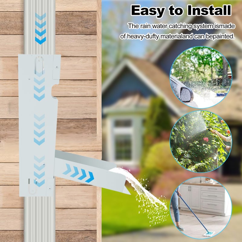 Rainwater Collection System 3*4-Inch White Stainless Steel - Easy To Install Open & Close Design Rain Barrel Diverter Kit for Home Outdoor Water Conservation - Image 5