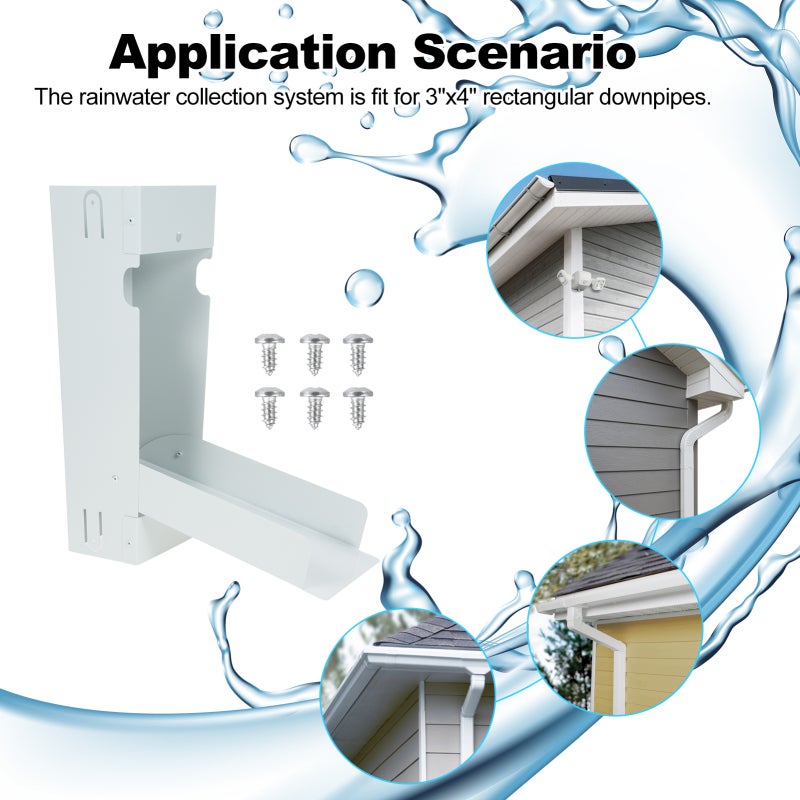 Rainwater Collection System 3*4-Inch White Stainless Steel - Easy To Install Open & Close Design Rain Barrel Diverter Kit for Home Outdoor Water Conservation - Image 4
