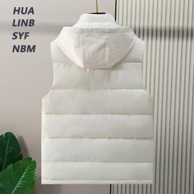 Autumn and Winter new men's cotton vest trendy handsome cold-proof warm waistcoat cotton-padded clothes stitching personalized student vest - Image 5