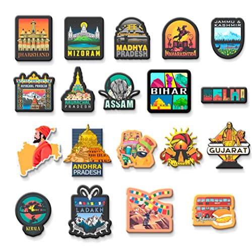 Nivaraprint NIVARA 35 Indian States Wooden Fridge Magnet Set – Souvenir Gift for Kids & Adults | MDF India Map Collectible for Refrigerator | Home & Kitchen Décor | Cultural Magnetic Art - Image 3