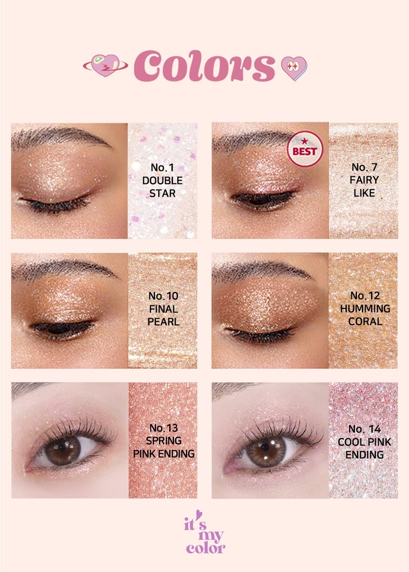 COLORGRAM Milk Bling Shadow 07 Fairylike (23) | Pigmented Glistening Liquid Glitter Eyeshadow, Long-lasting Shimmer to Matte, Infused with different sized Glittery Pearls - Image 3
