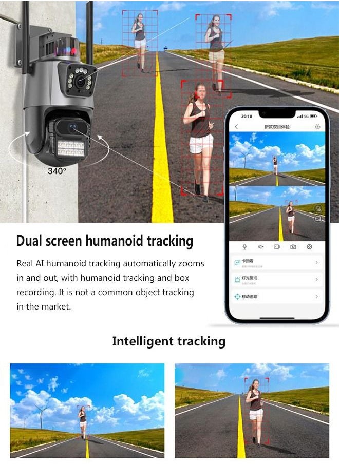 Generic - WiFi Camera Dual Screen Linkage Panoramic 360 ° Outdoor Waterproof Surveillance Camera - Image 1