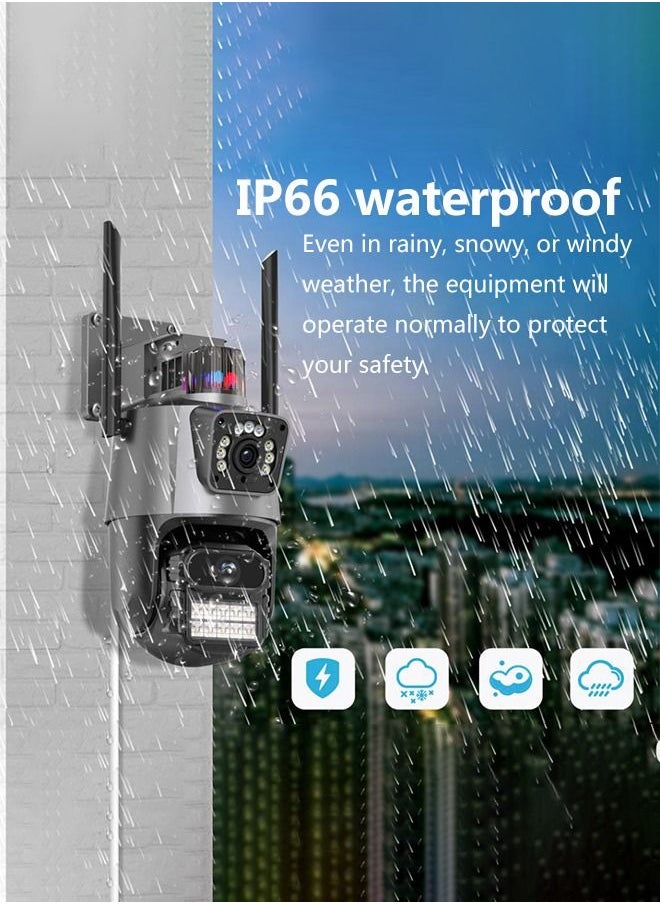 Generic - WiFi Camera Dual Screen Linkage Panoramic 360 ° Outdoor Waterproof Surveillance Camera - Image 1