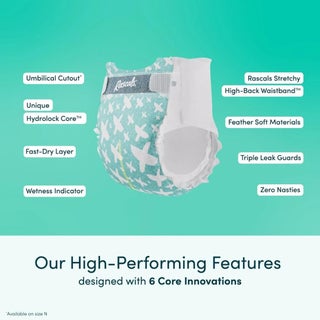 Rascals Premium Newborn Diapers - Size 0, 1-4 kg, 46 Count - view 3