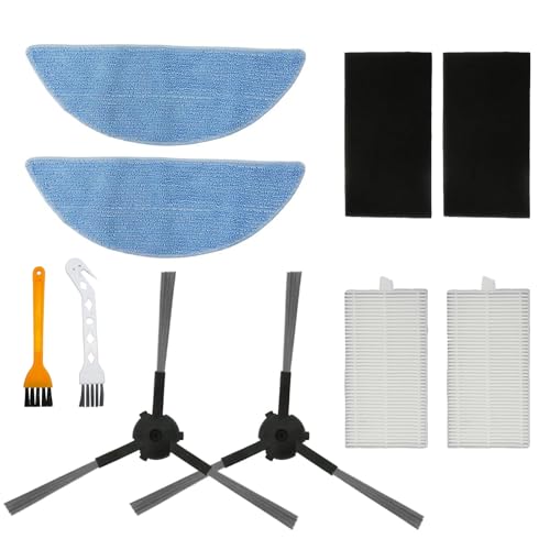 Massmot Replacement Accessories for Deebot Y1/Y1 Pro/Y1plus Robot Vacuum Deebot Y1/Y1 Pro/Y1plus Replacement Filtration Nets Sweeping Brushes Cleaning Brush (10Pcs) - Image 1
