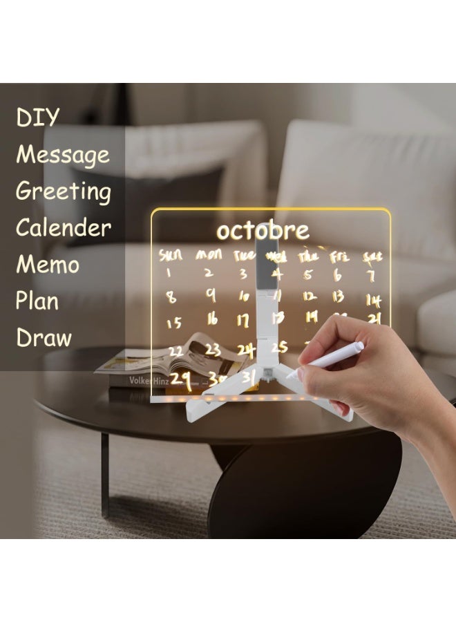 لوحة ملاحظات LED ملونة، لوحة رسائل أكريليك مضيئة، لوحة أكريليك مضيئة قابلة للمسح الجاف مع ضوء، لوحة LED قابلة للكتابة، لوحة كتابة LED، لوحة رسم LED (كبيرة/11.8 × 7.9 بوصة) - Image 4