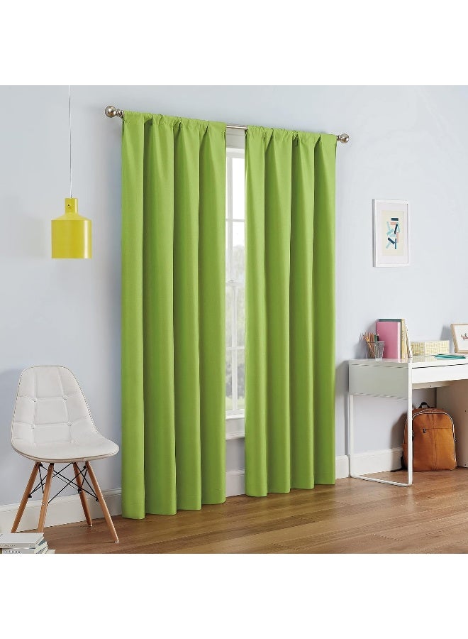 ECLIPSE Kendall Modern Blackout Thermal Rod Pocket Window Curtain for Bedroom or Living Room 1 Panel 42 X 63 Lime - Image 5