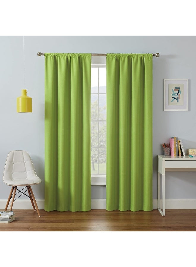 ECLIPSE Kendall Modern Blackout Thermal Rod Pocket Window Curtain for Bedroom or Living Room 1 Panel 42 X 63 Lime - Image 4