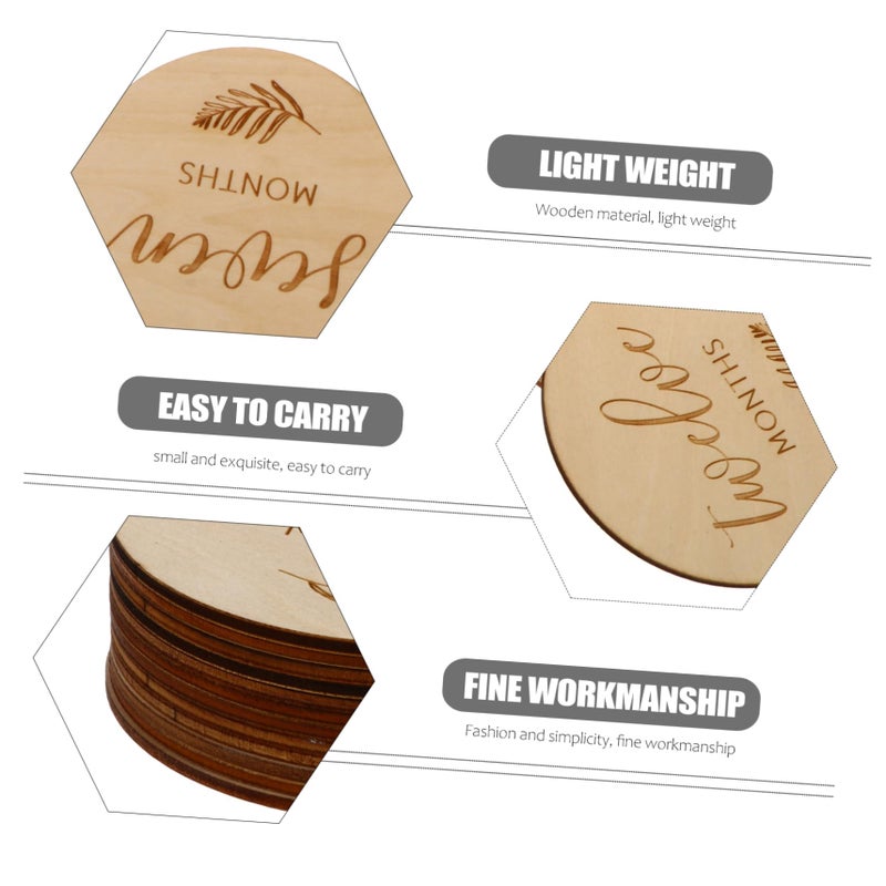 Double Sided Wooden Discs For Newborn Photography 12pcs Month By Month Keepsakes - Image 4