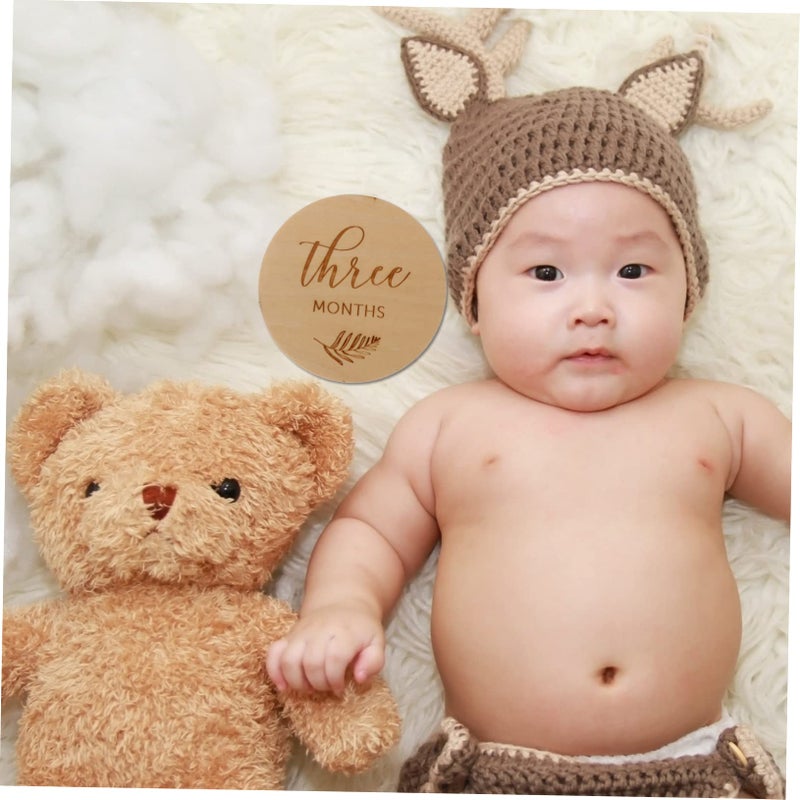 Double Sided Wooden Discs For Newborn Photography 12pcs Month By Month Keepsakes - Image 5