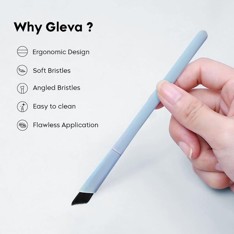 Gleva Multi-Function Eyebrow Brush, Professional Realistic Eyebrow Brush, Square Angled Eyeliner Eyebrow Brush, Stroke Brow Stamp Brush, Filling & Shaping Eyebrows Enhancers Brush(Blue) - Image 3