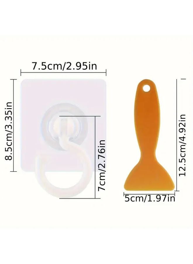 12Pcs White Self Adhesive Hooks 360 Rotating Wall Mount for Home Bathroom Kitchen - Image 3