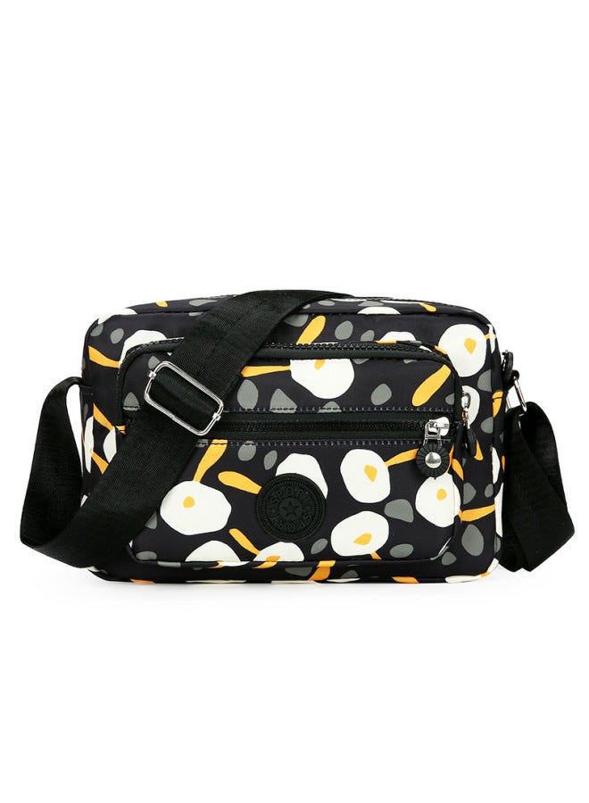 Cloth Bag Multi-layer Backpack Crossbody Nylon Canvas Bag Middle-aged Mother Bag Small Bag Old Grandma OxFord Cloth Women's Bag-Color:abstract Pattern  - Image 1