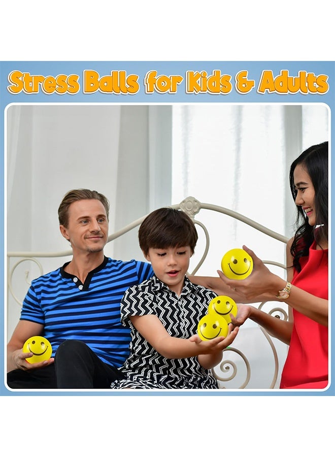 4 قطع من كرات تخفيف التوتر، كرات ضغط على شكل وجه مبتسم، كرة تخفيف التوتر، كرات ضغط على شكل وجه مبتسم، كرات تمارين يدوية، مثالية لتخفيف التوتر والقلق - Image 2