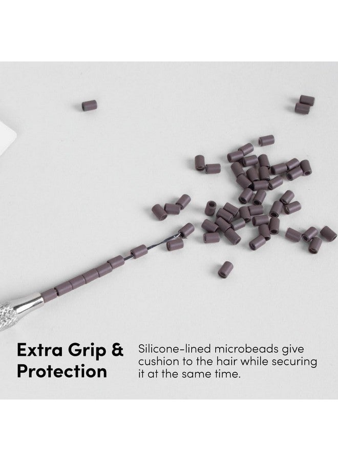 ذا هير شوب أنابيب بروتيوب غير لامعة من ذا هير شوب، لوصلات الشعر على شكل حرف I، خرزات دقيقة مبطنة بالسيليكون، وصلات دقيقة، حلقات، وطرق ربط خصلة الشعر يدويًا، 3.4 مم × 5.0 مم (بني متوسط غير لامع) - Image 4