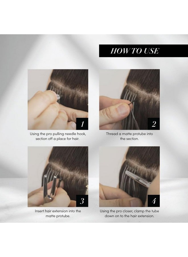 ذا هير شوب أنابيب بروتيوب غير لامعة من ذا هير شوب، لوصلات الشعر على شكل حرف I، خرزات دقيقة مبطنة بالسيليكون، وصلات دقيقة، حلقات، وطرق ربط خصلة الشعر يدويًا، 3.4 مم × 5.0 مم (بني متوسط غير لامع) - Image 5