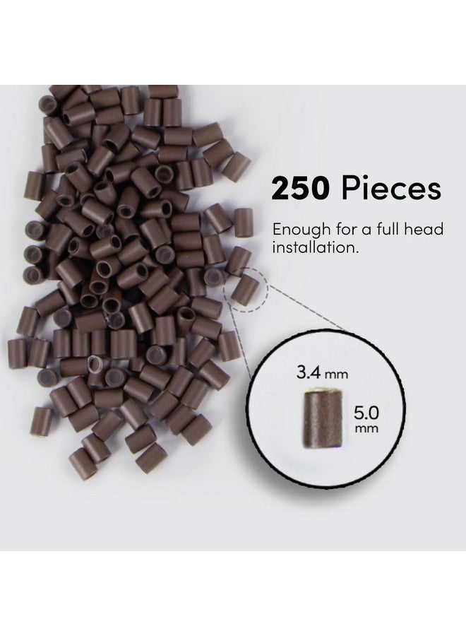 ذا هير شوب أنابيب بروتيوب غير لامعة من ذا هير شوب، لوصلات الشعر على شكل حرف I، خرزات دقيقة مبطنة بالسيليكون، وصلات دقيقة، حلقات، وطرق ربط خصلة الشعر يدويًا، 3.4 مم × 5.0 مم (بني متوسط غير لامع) - Image 3