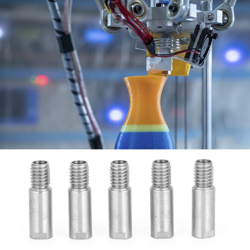 Stainless Steel 3D Printer Cold Water Throat 4 1mm Through Hole Hot End Upgrade for Ender 3 CR10 Series Pack of 5 - Image 3