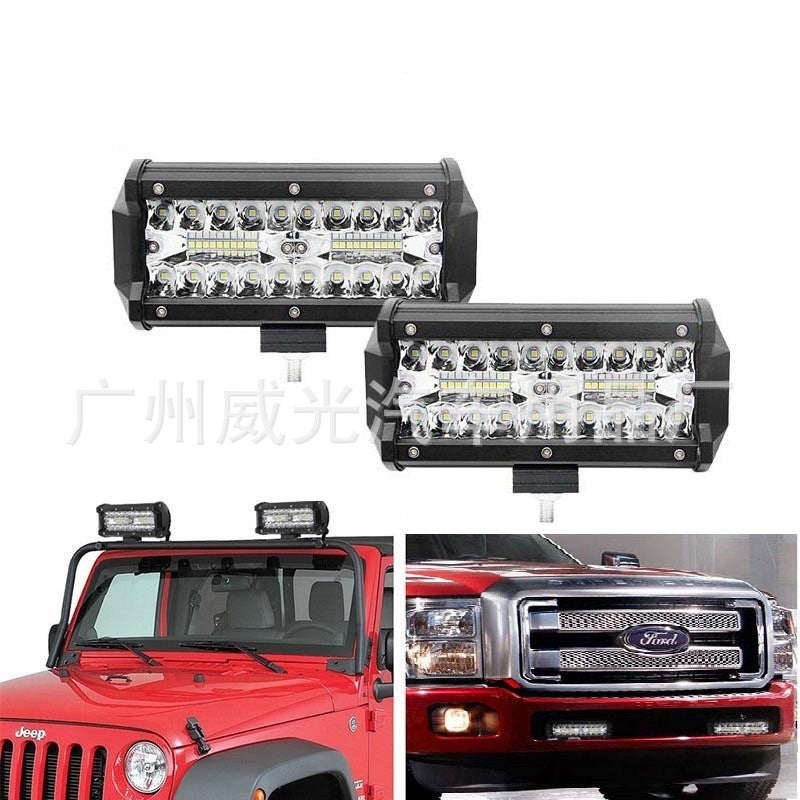 7 Inch 120W Tri-Row LED Work Light Off-Road White - Image 4