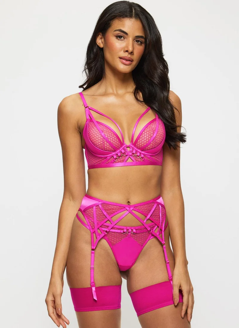 Ann Summers Ann Summers Evoke Satin & Mesh Pad Plunge Bright Pink