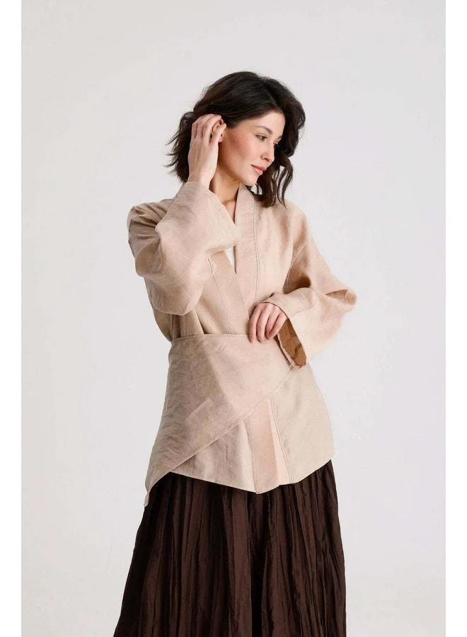 mina aise Stone Tencel Fabric Premium Crisscross Closure Women's Kimono 31073.