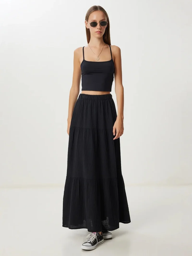 السعادة في إسطنبول ISTANBUL High Waist A-Line Maxi Skirt