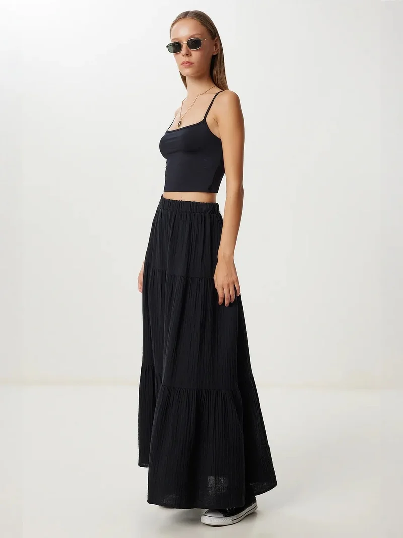 السعادة في إسطنبول ISTANBUL High Waist A-Line Maxi Skirt
