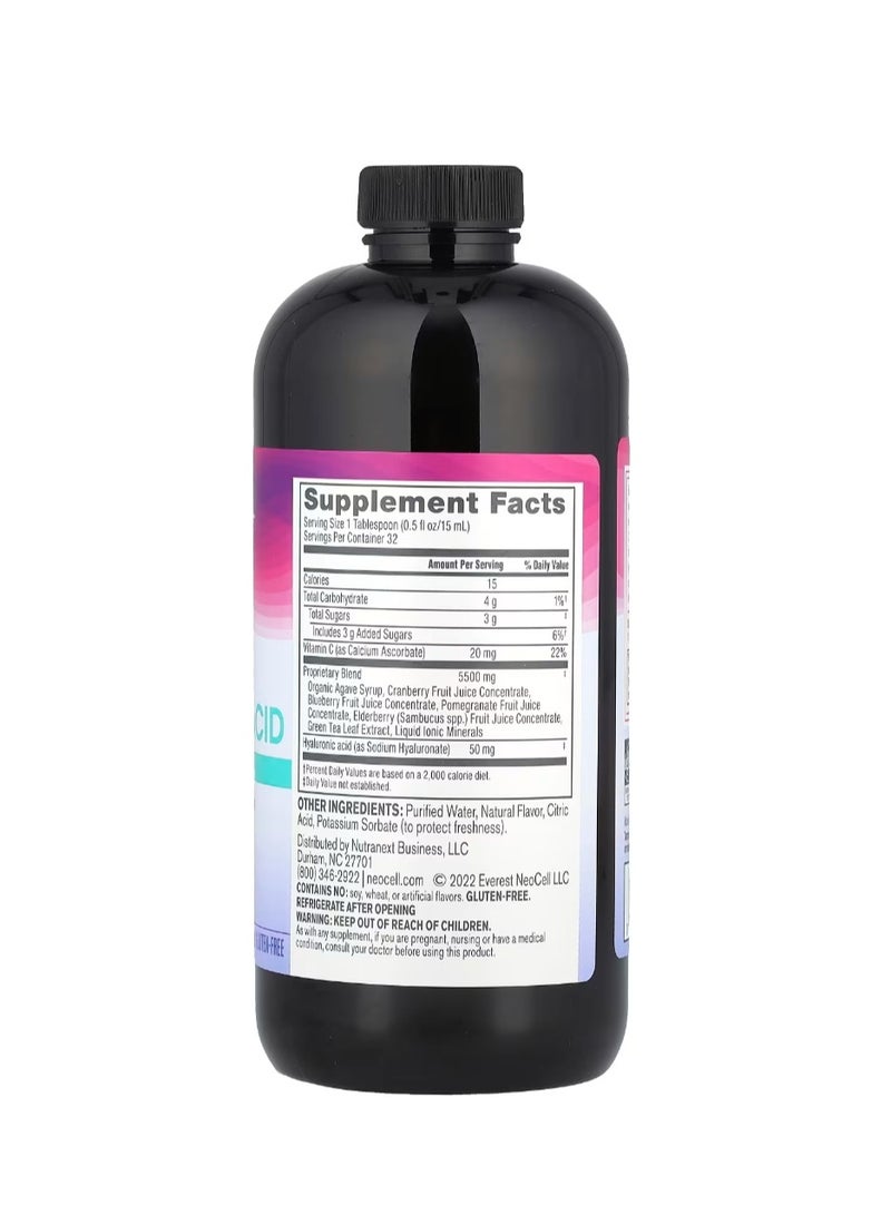 نيوسيل Hyaluronic Acid With Vitamin C Berry 16 fl oz (473 ml) - Image 2