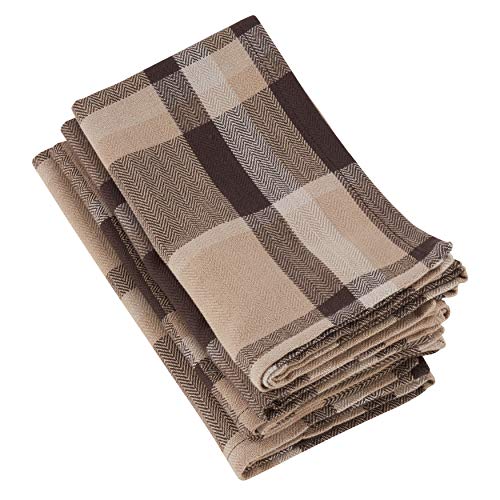 Saro Lifestyle 100% Cotton Plaid Design Table Napkins (Set of 4) - Image 4