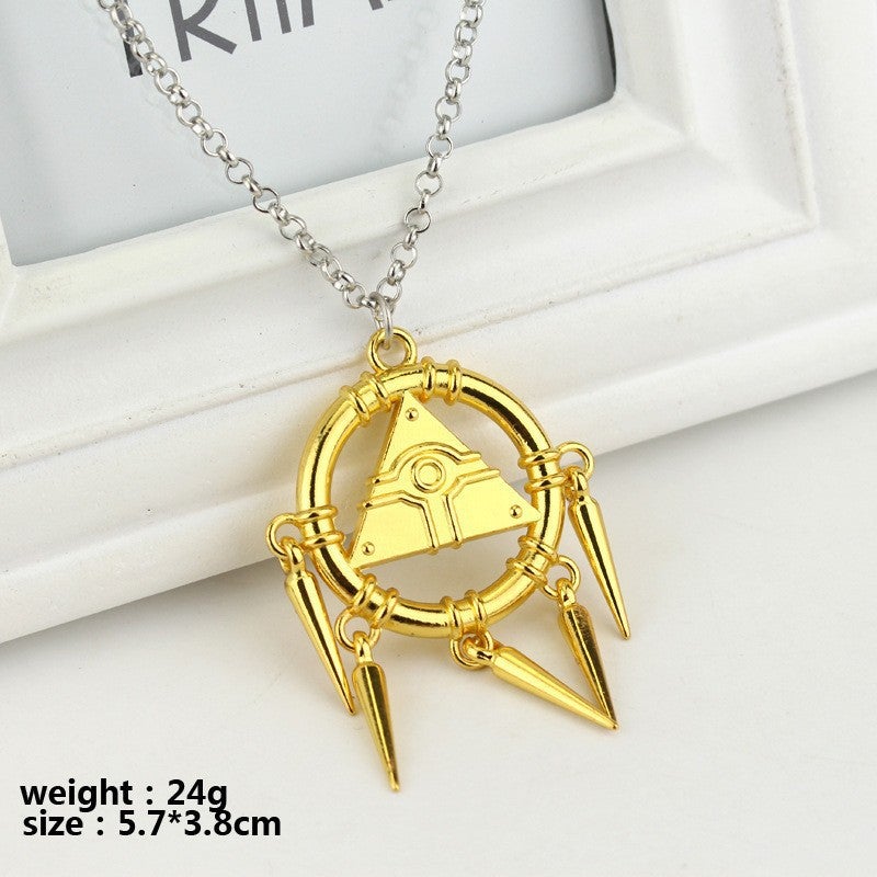 HC Yu-Gi-Oh! Metal Horus Eye Scepter Wisdom Wheel Building Blocks Pyramid Necklace Keychain - Image 1