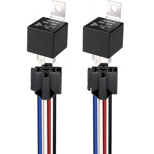 Gebildet 2pcs 12V 40A 4 Pin SPST Car Relay Harness JD1912 12AWG Harness Sockets with Builtin Diode for Automotive Truck Van Boat Motorcycle - Image 1