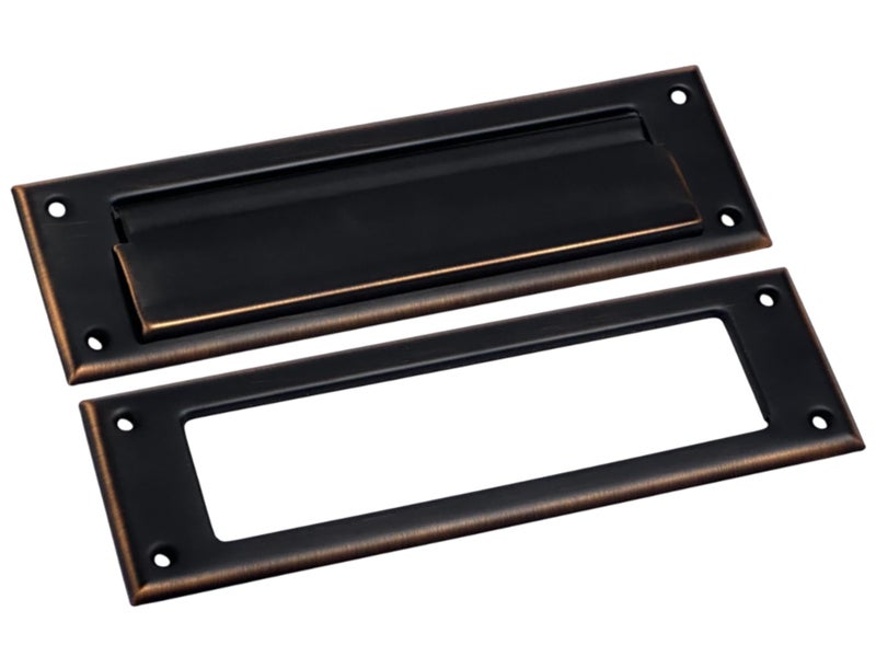 QCAA Solid Brass Mail Slot, with Solid Brass Interior Frame, 10" x 3", Venetian Bronze, 1 Pack, Made in Taiwan