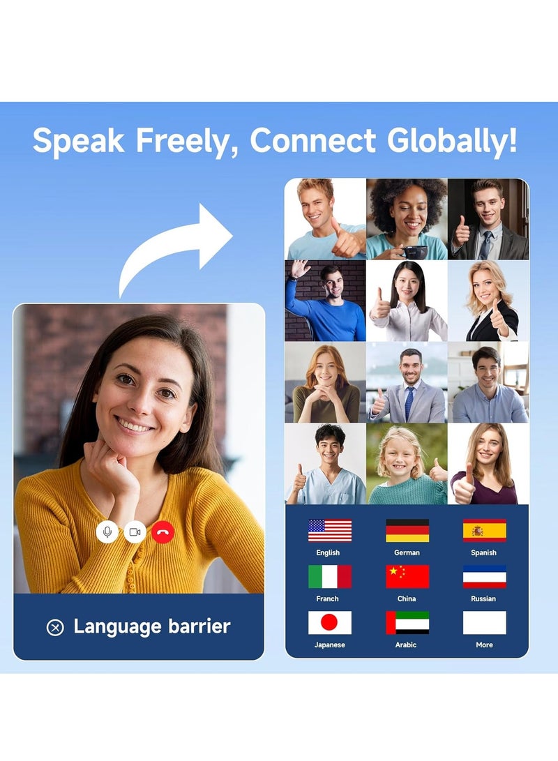 caijin AI Language Translator Earbuds, Bluetooth 5.4 Headphone Translator, Support 144 Languages ​​and Accents, Comfortable and Stable to Wear, Compatible with iOS and Android, Great for Travel Business Study, skin - Image 4